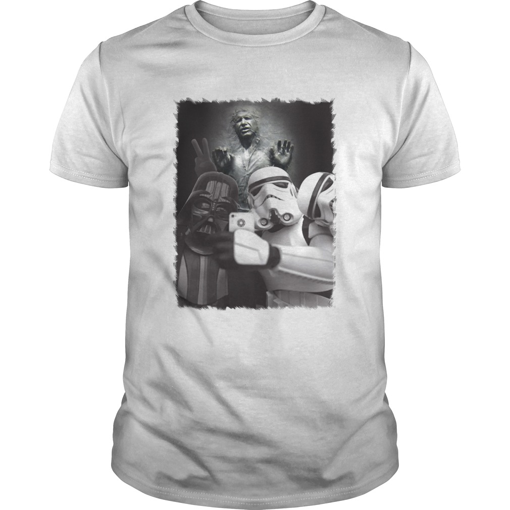 Star wars darth vader and stormtroopers selfie han solo frozen carbonite shirt