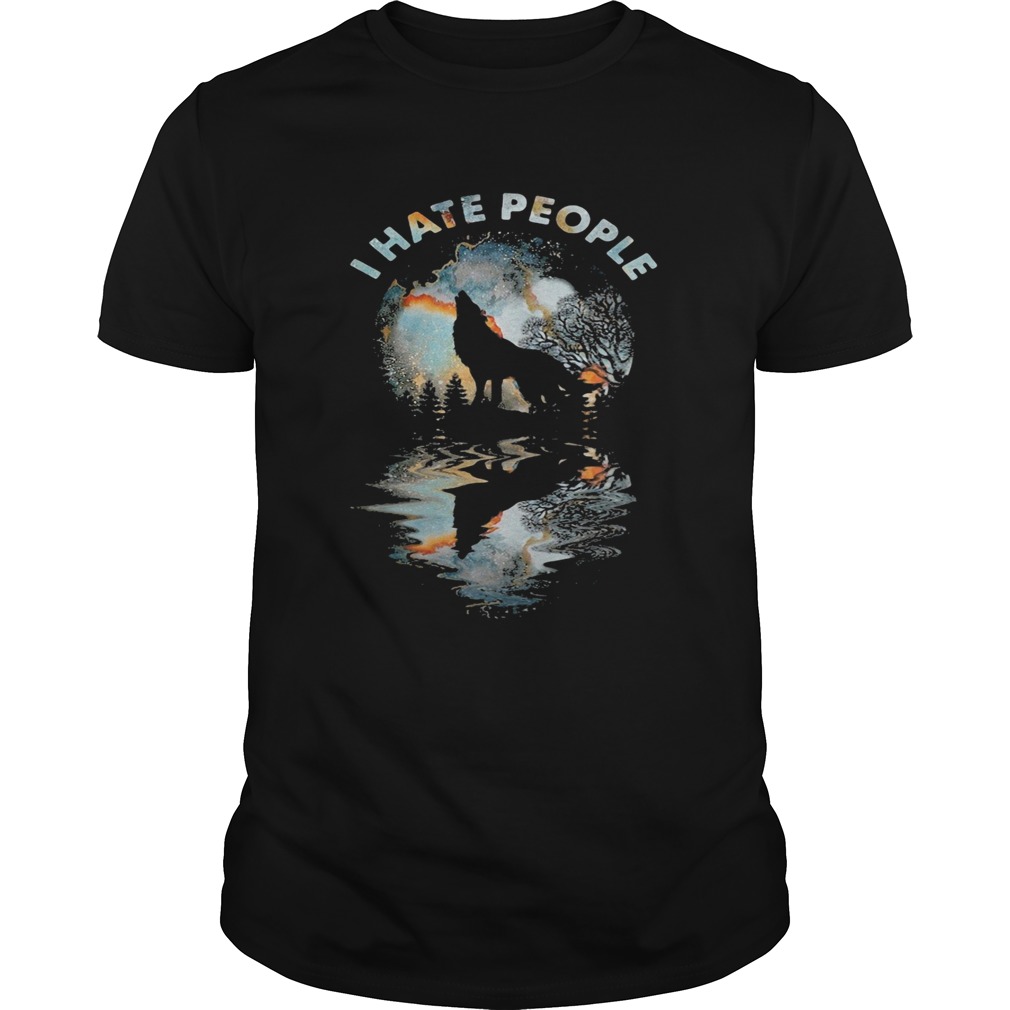 Wolf I hate people mirror shirt