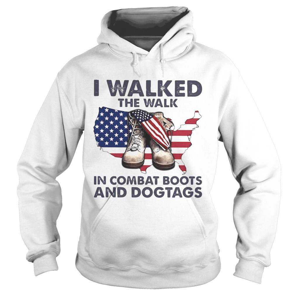 I Walked The Walk In Combat Boots And Dogtags Map American Flag Veteran Independence Day Shirt Online Shoping - combat boot t shirt roblox hoodie shoe black shoes png