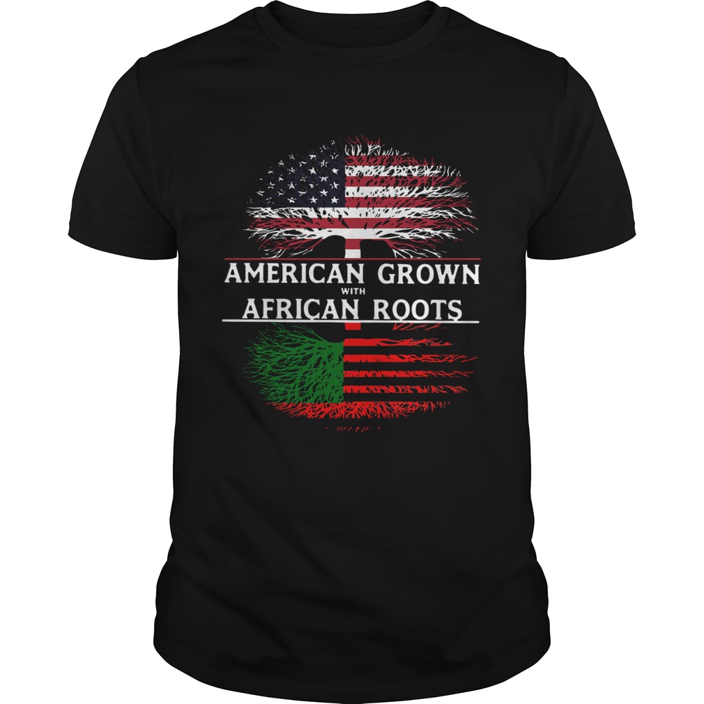 Tree American Grown With African Roots American Flag Independence Day shirt