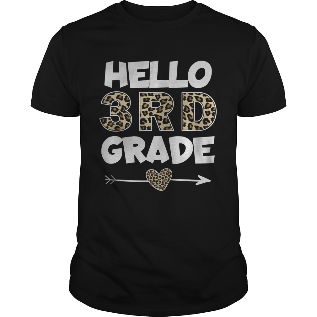 Hello 3rd Grade Leopard Print Third Grade Teacher Kids shirt