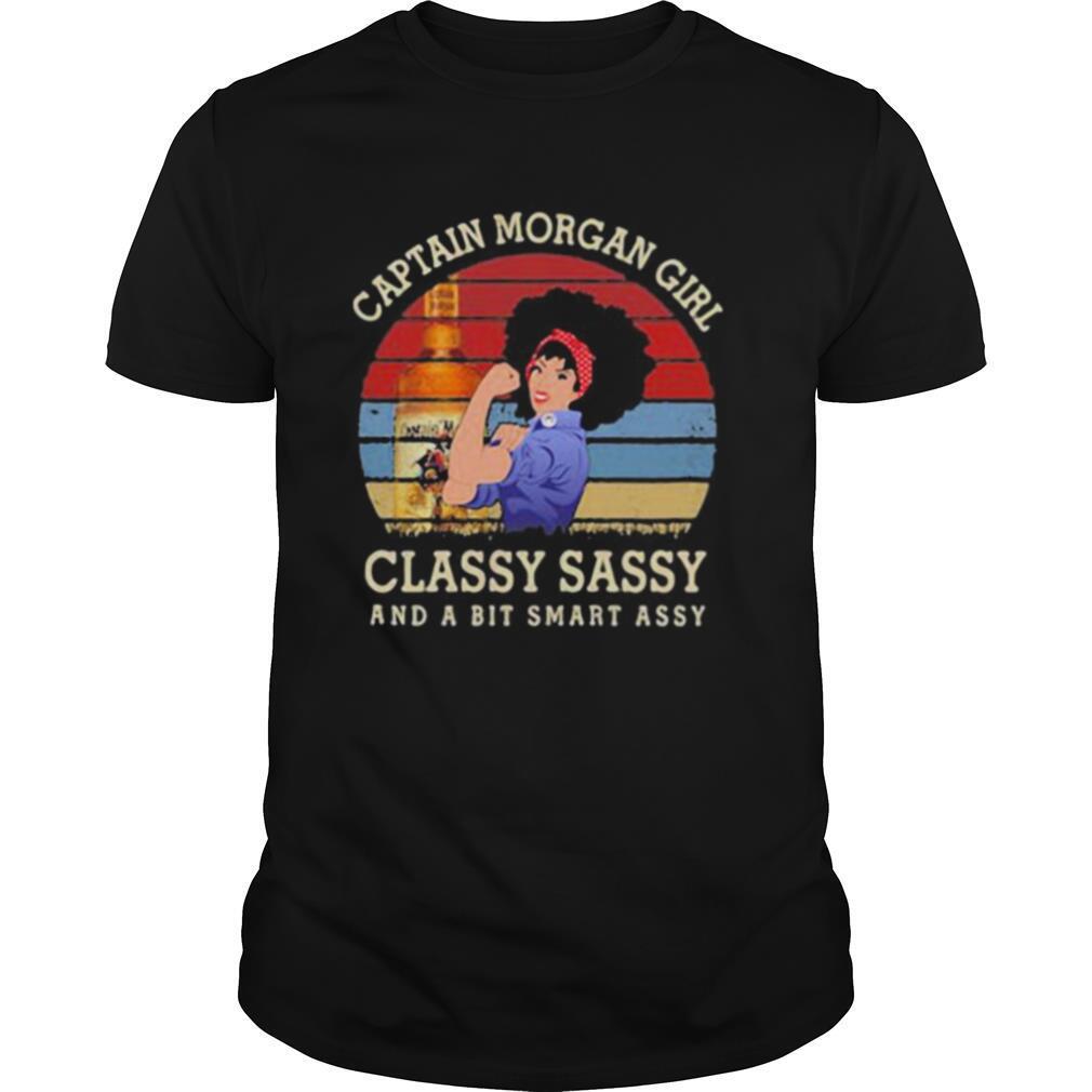 Captain morgan girl classy sassy and a bit smart assy vintage retro shirt