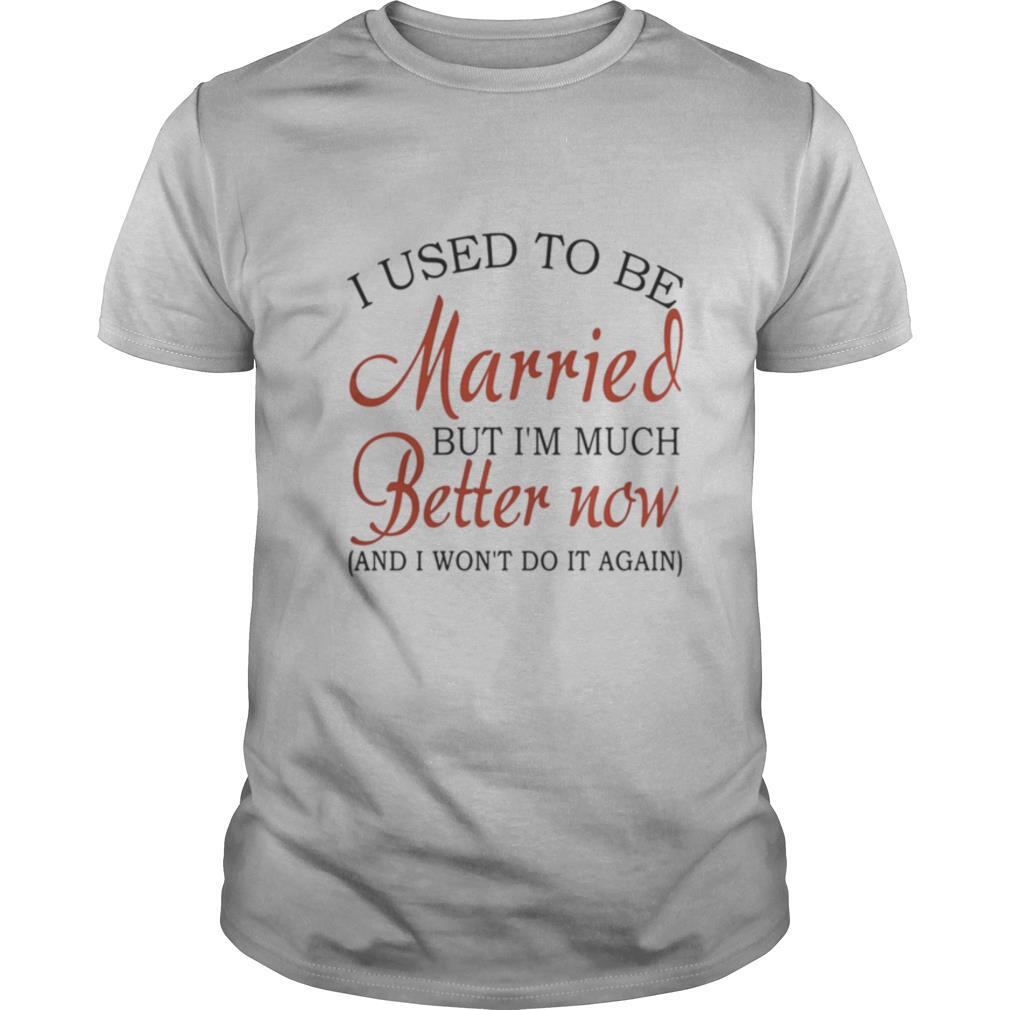 I Used To Be Married But I’m Much Better Now And I Won’t Do It Again shirt
