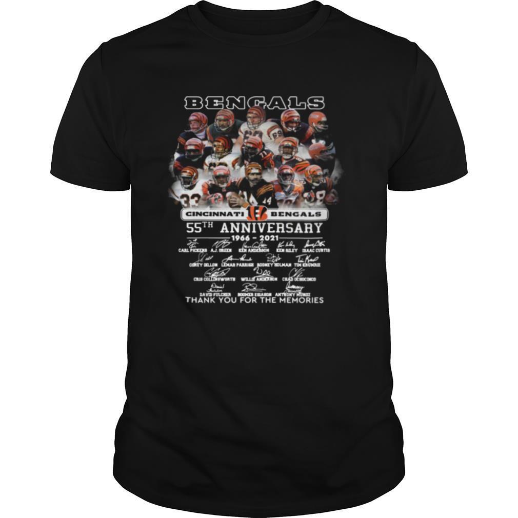 Bengals 55th Anniversary 1966 2021 Thank You For The Memories Signatures shirt