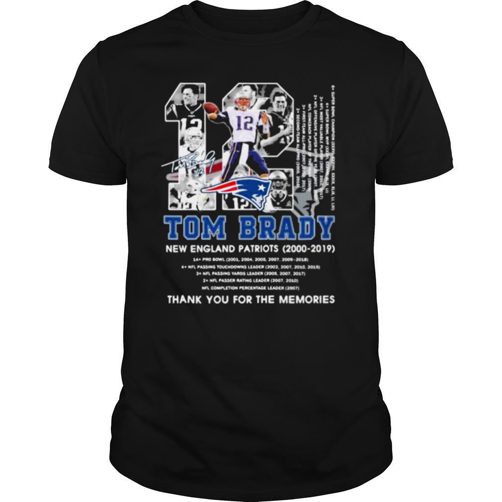 Number 12 Tom Brady New England Patriots 2000 2019 Signature shirt