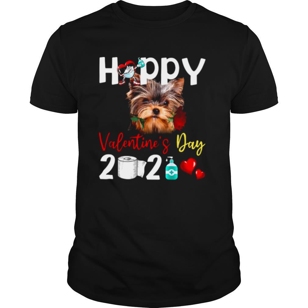 Yorkshire Terrier Happy Valentines Day With Toilet Paper 2021 shirt