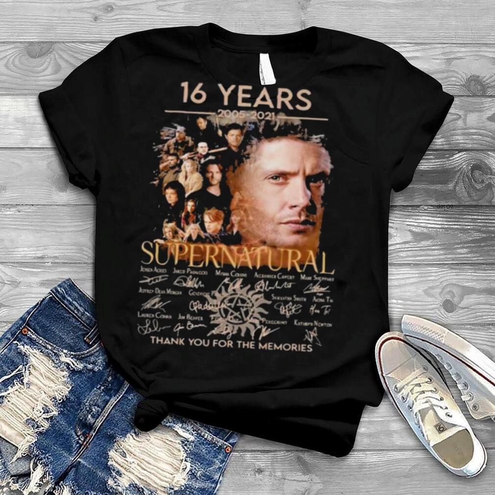 16 Years 2005 2021 Supernatural Thank You For The Memories Signature Shirt