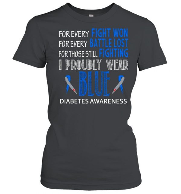 For every fight won for every battle lost for those still fighting i proudly wear blue  Classic Women's T-shirt