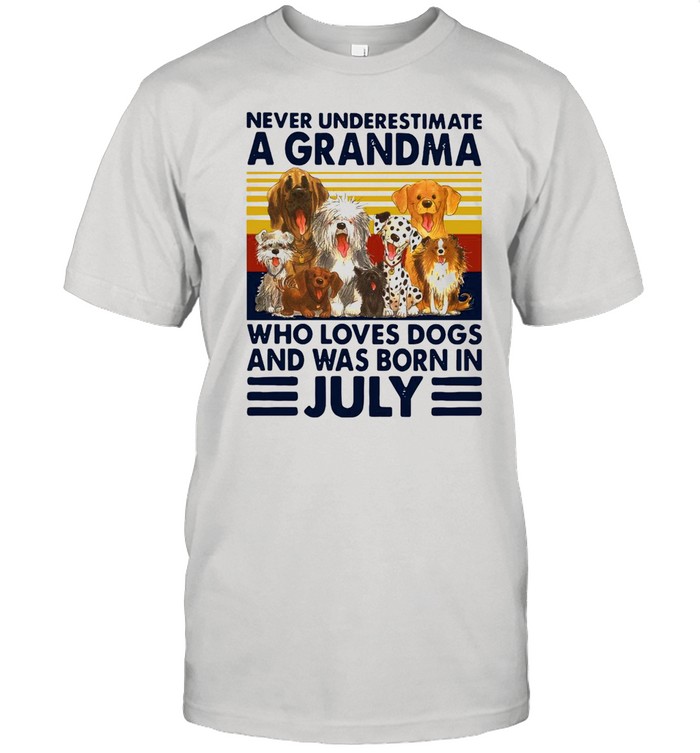 Never Underestimate A Grandma Who Love Dogs And Was Born In January Vintage shirt
