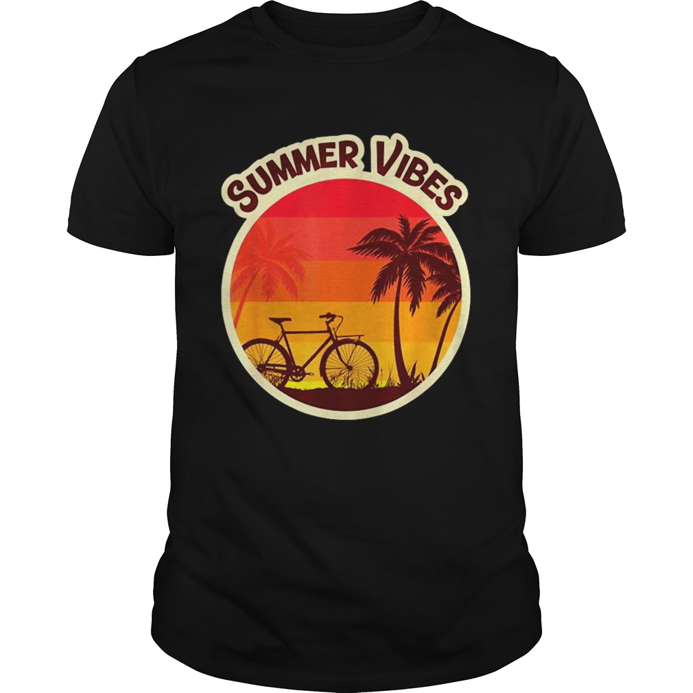 Summer Vibes Beach Sunset Bicycle and Palm Tree shirt