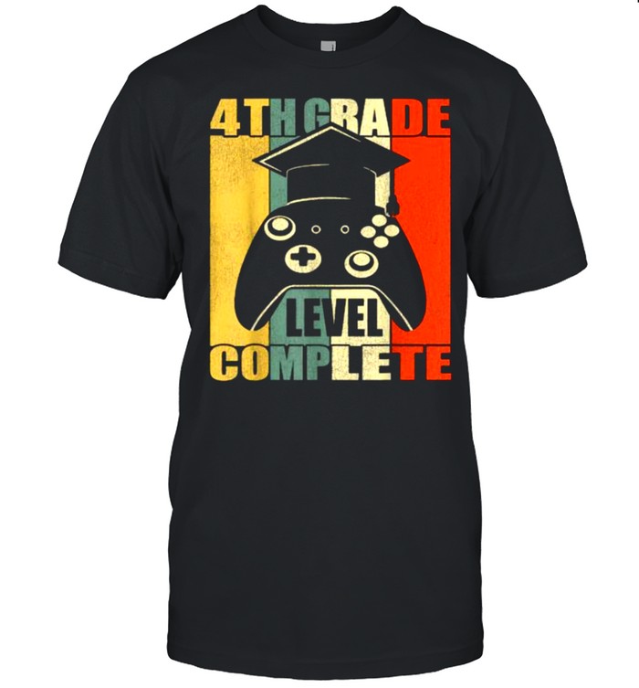 4th Grade Level Complete. Gamer Class Of 2021 Graduation Vintage Shirt
