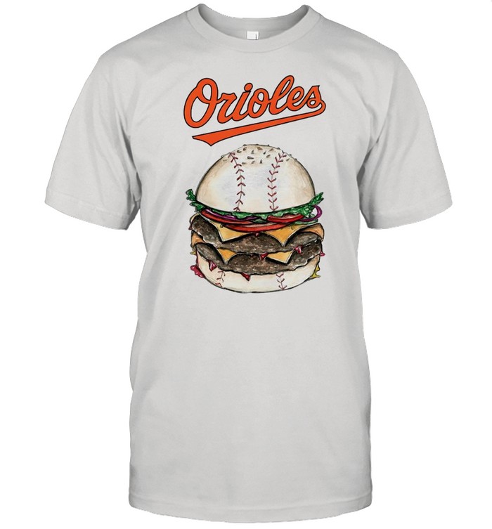 Baltimore Orioles burger baseball shirt