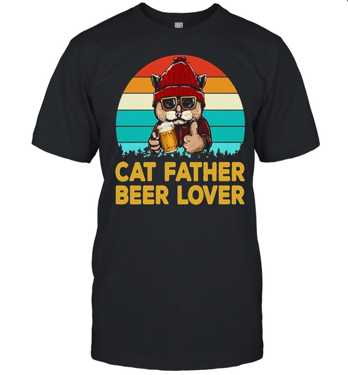 Cat father beer lover vintage shirt