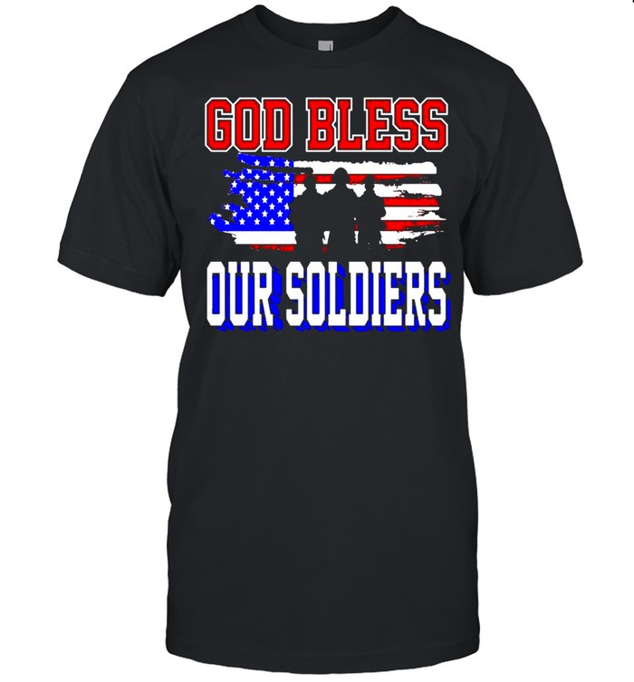 God bless our soldiers American flag shirt