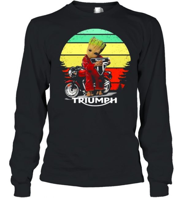 Groot hug Triumph Motor logo vintage  Long Sleeved T-shirt