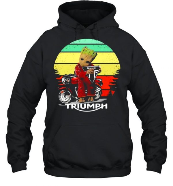 Groot hug Triumph Motor logo vintage  Unisex Hoodie