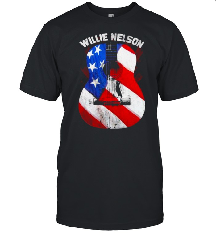 Guitar American Flag Willie Nelson Shirt