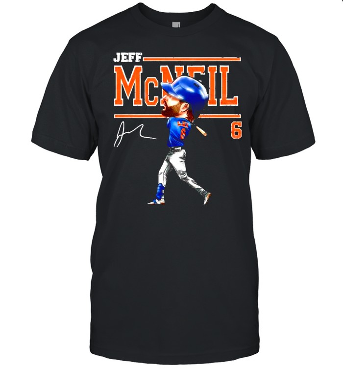 Jeff McNeil 6 Cartoon signature shirt