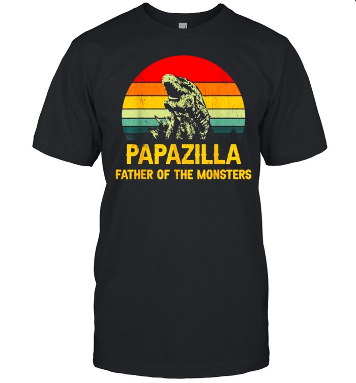 Papazilla Father Of The Monsters Vintage Father’s day T-Shirt