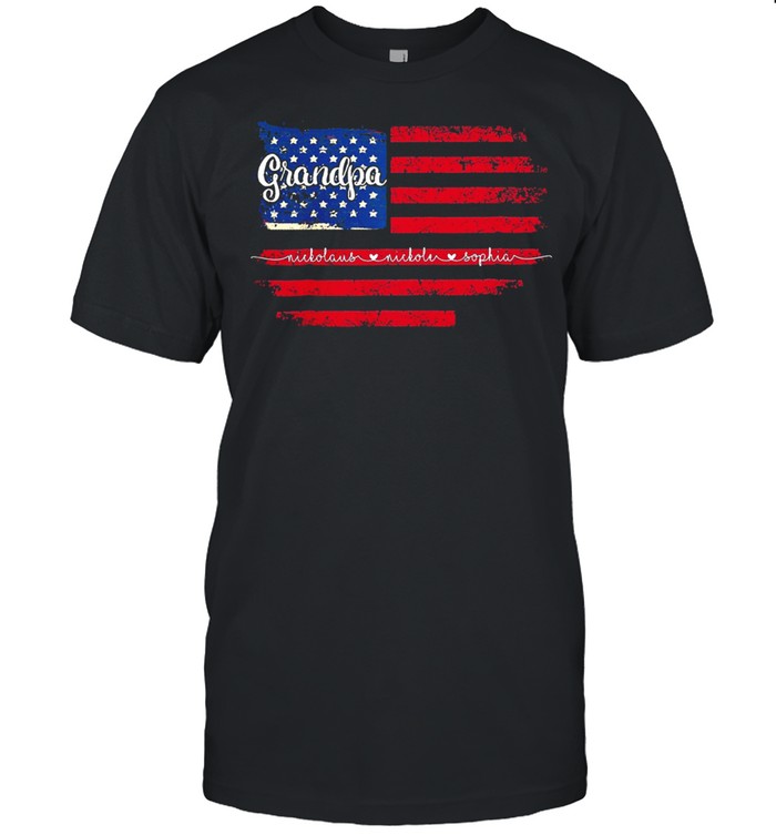 Personalized grandpa American flag shirt