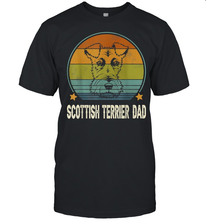 Scottish Terrier Dog Dad Vintage Fathers Day shirt