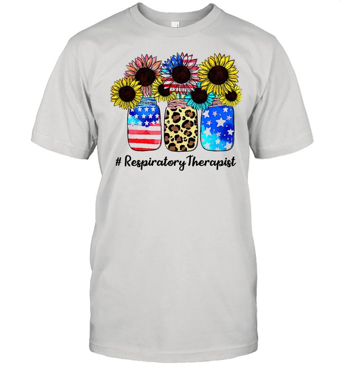 Sunflower American Flag Respiratory Therapist shirt