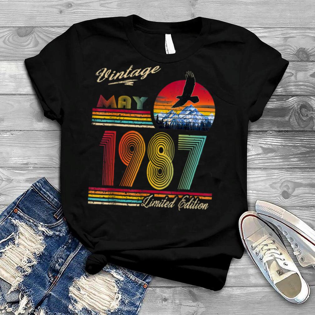 Vintage May 1987 Limited Edition 34th Birthday 34 Yrs Old T Shirt