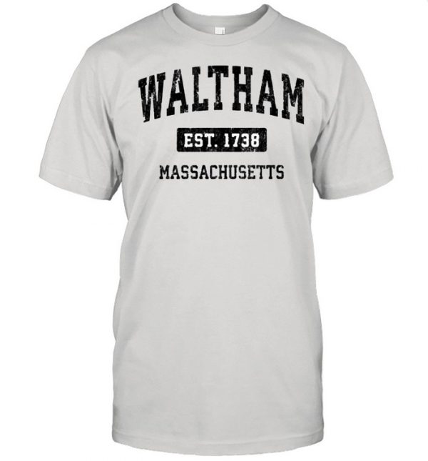 Waltham Massachusetts MA Vintage Sports Design Black Design  Classic Men's T-shirt
