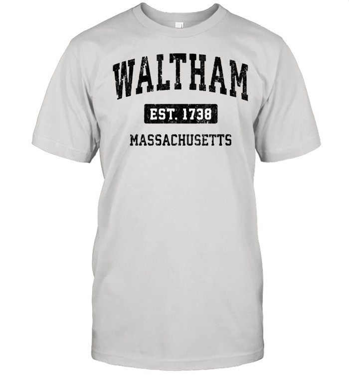 Waltham Massachusetts MA Vintage Sports Design Black Design shirt