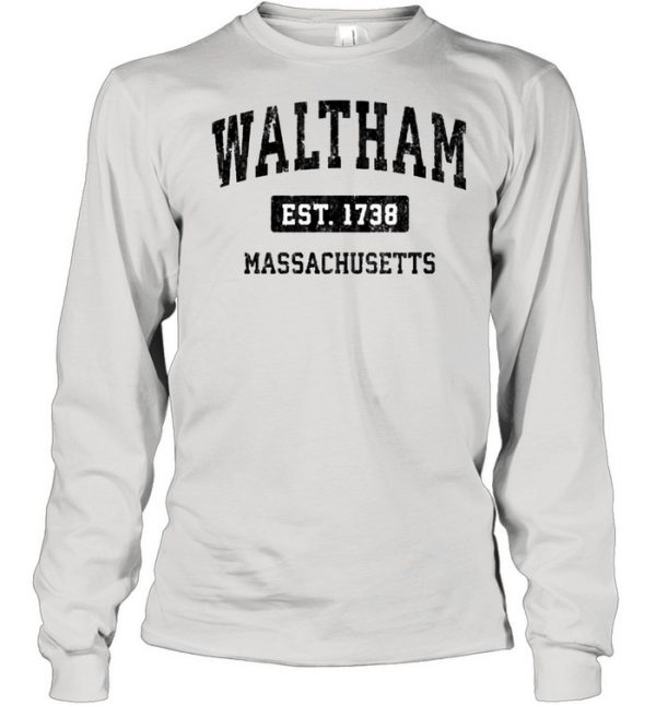 Waltham Massachusetts MA Vintage Sports Design Black Design  Long Sleeved T-shirt