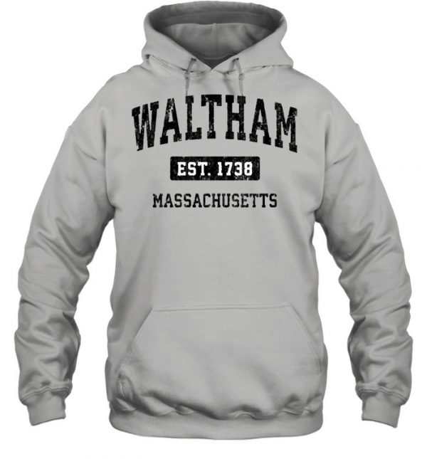 Waltham Massachusetts MA Vintage Sports Design Black Design  Unisex Hoodie