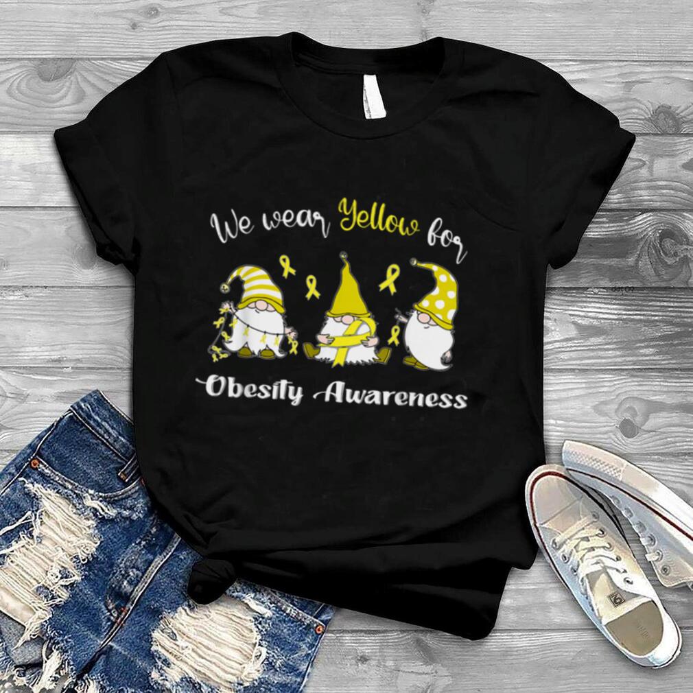 We Wear With Yellow For Obesity Awareness T Shirt