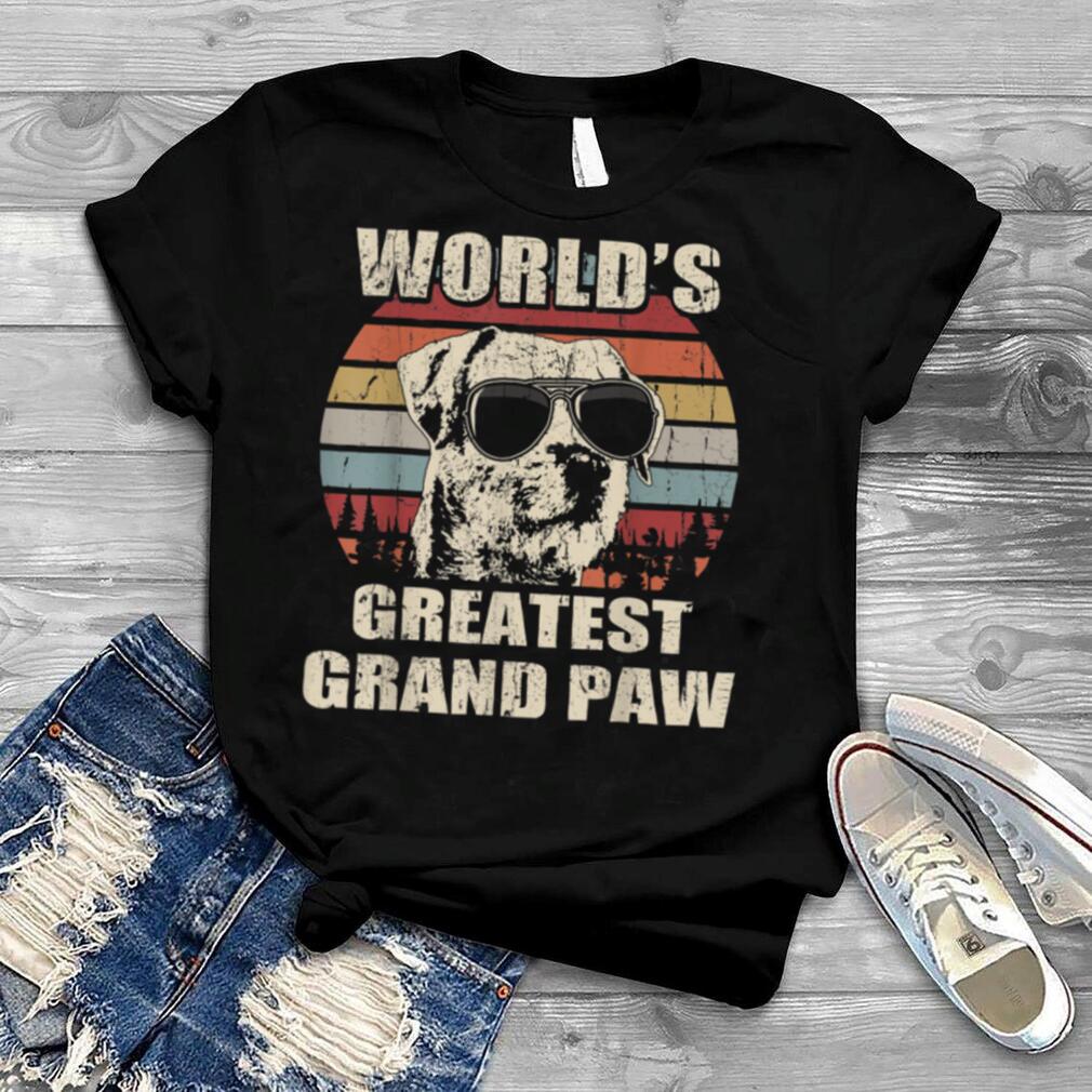 World's Greatest Grand Paw Border Terrier vintage retro T Shirt