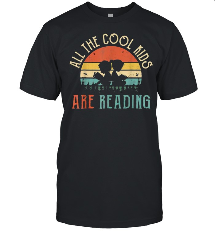 All the Cool Kids are Reading Book Vintage Sunset T-Shirt