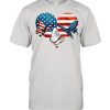 Butterflies US Flag Heart T- Classic Men's T-shirt