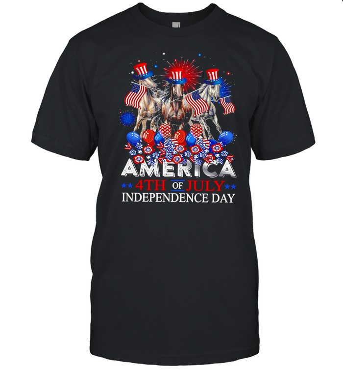 Fireworks Horse America 4th Of July Independence Day T-shirt