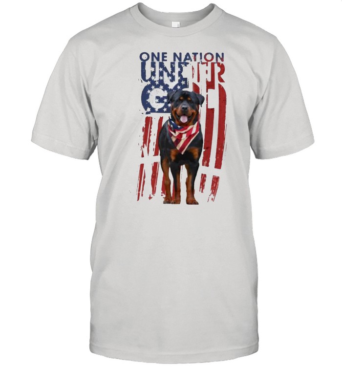 One Nation Under God Rottweiler American Flag Shirt