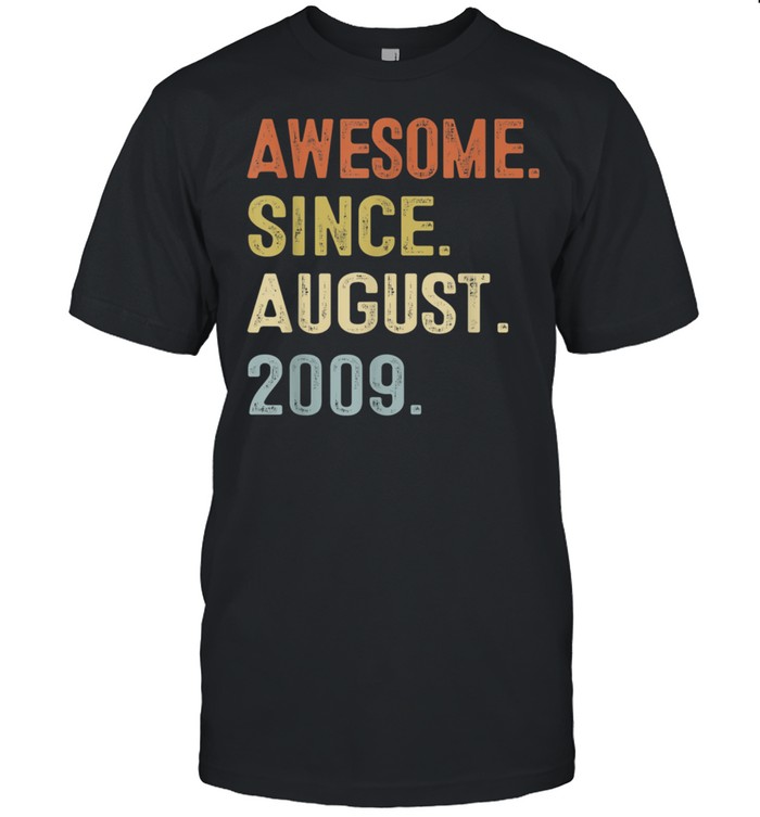 12th Birthday 12 Year Old Awesome Since August 2009 Boy shirt