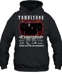 28 Years 1993-2021 Funny Tombstone Signature Thank You For The Memories Shirt Unisex Hoodie