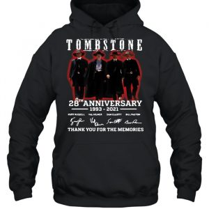 28 Years 1993-2021 Funny Tombstone Signature Thank You For The Memories Shirt Unisex Hoodie