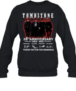 28 Years 1993-2021 Funny Tombstone Signature Thank You For The Memories Shirt Unisex Sweatshirt