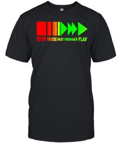 Colorful stop pause fast forward play  Classic Men's T-shirt