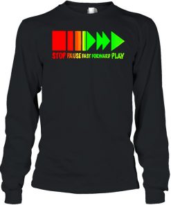 Colorful stop pause fast forward play  Long Sleeved T-shirt