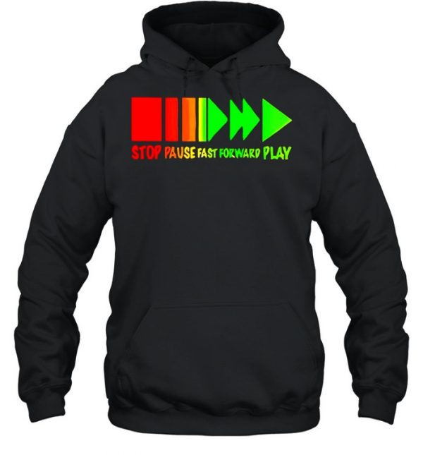 Colorful stop pause fast forward play  Unisex Hoodie