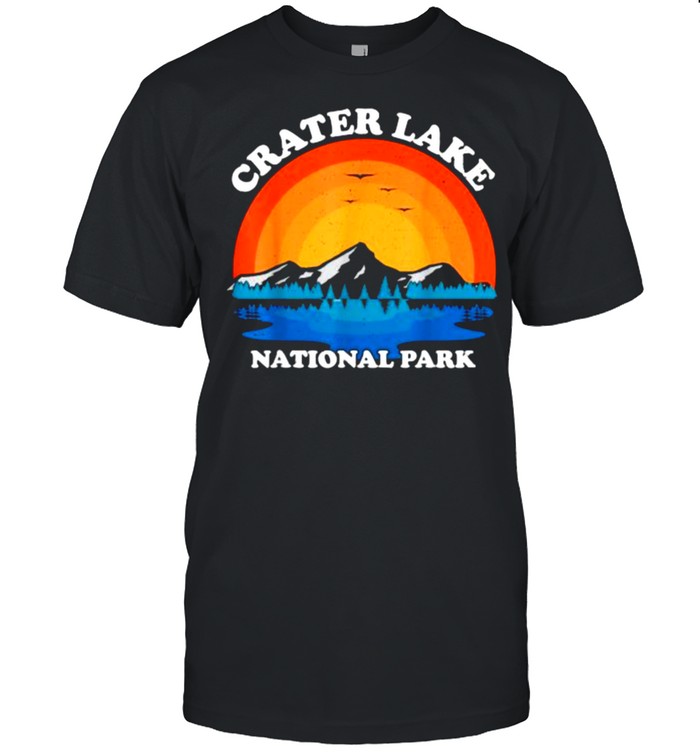 Crater Lake Vacation National Vintage Sunset Summer Park T-Shirt