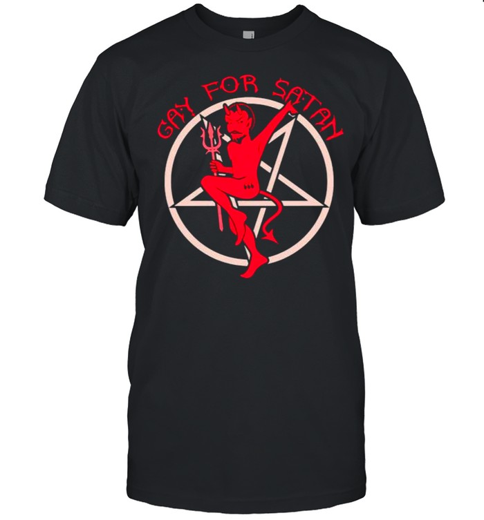 Gay for satan logo shirt