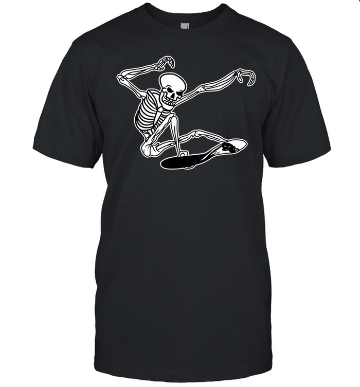 Skeleton Skateboarding Skater Halloween Bones shirt