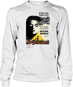 Stare Into These Eyes Retro Movie Poster Creepy Horror Movie T- Long Sleeved T-shirt