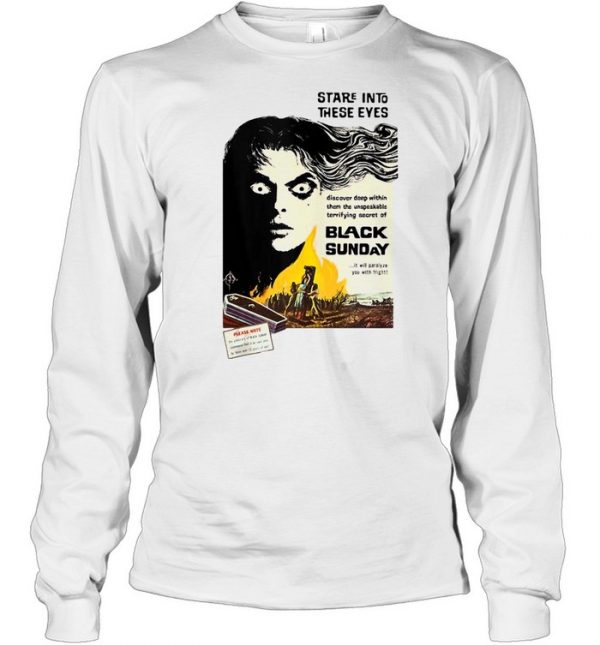 Stare Into These Eyes Retro Movie Poster Creepy Horror Movie T- Long Sleeved T-shirt