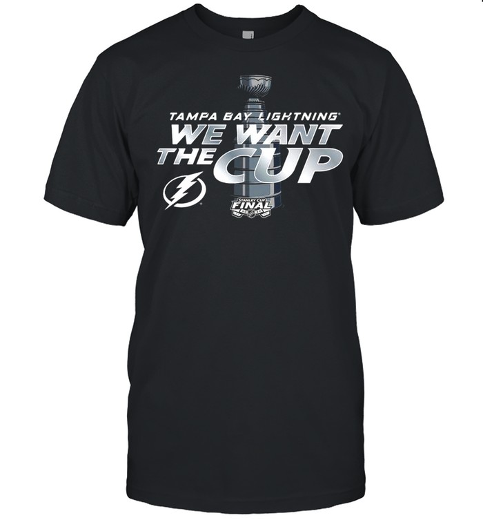 Tampa Bay Lightning Fanatics Branded Royal 2020 Stanley Cup Final Bound We Want the Cup shirt